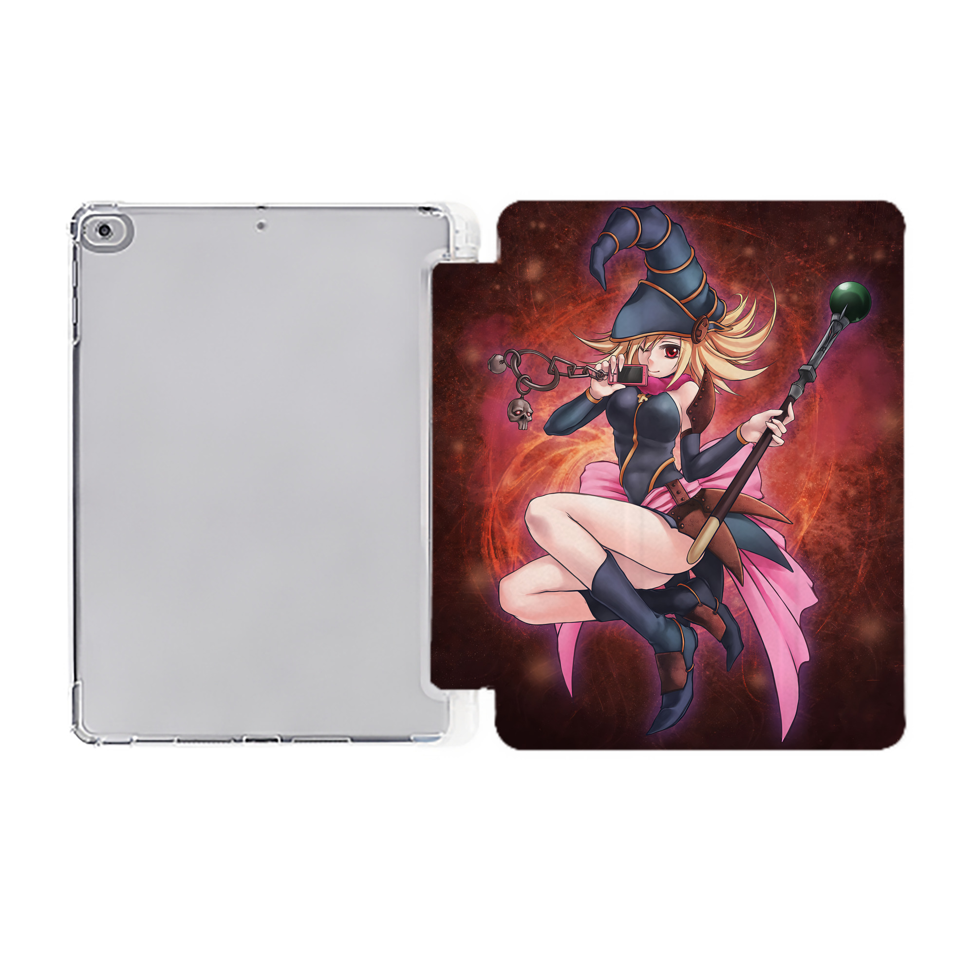 （画像用） 遊☆戯☆王 Yu-Gi-Oh! IPad ケース ペン収納付き 三つ折りスタンド PUレザー×シリコン 対応機種9.5/10.5/10.9インチ
